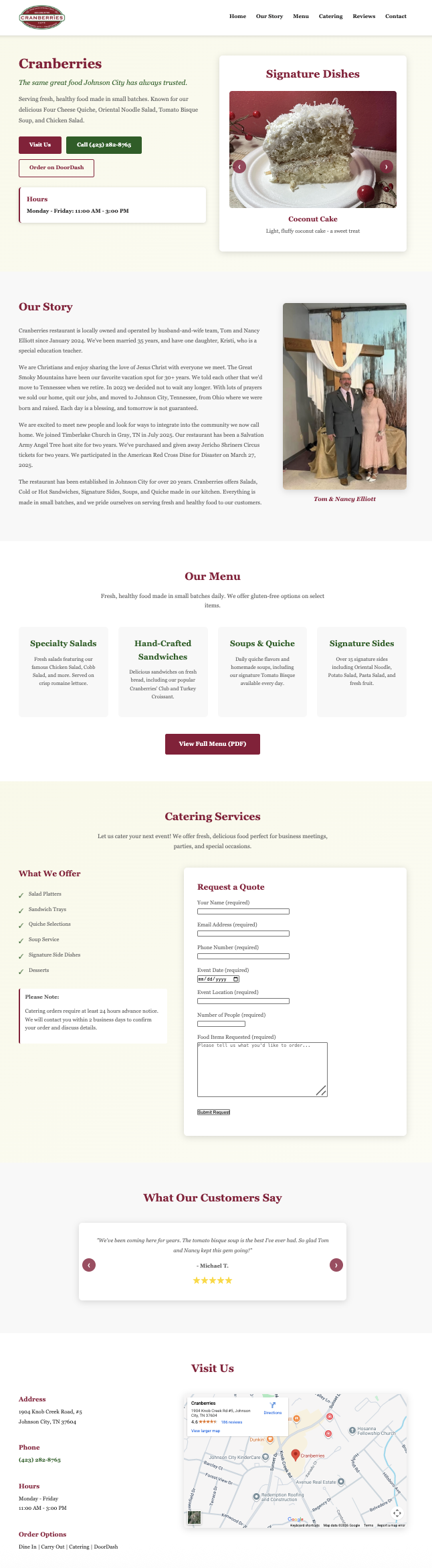Cranberries Home Page Screenshot