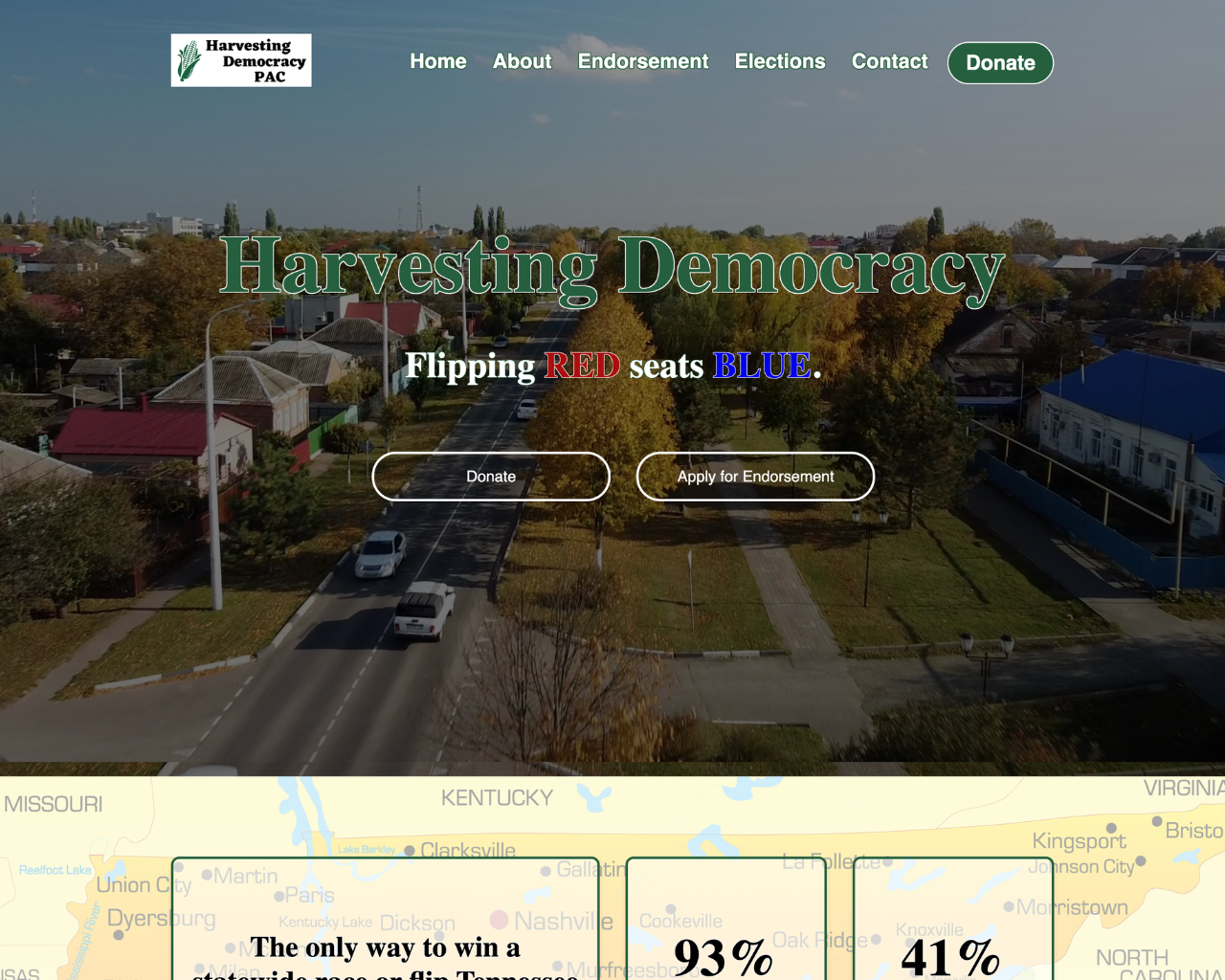 Harvesting Democracy PAC Website project
