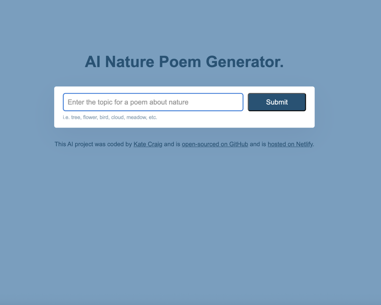 AI Poem Application project