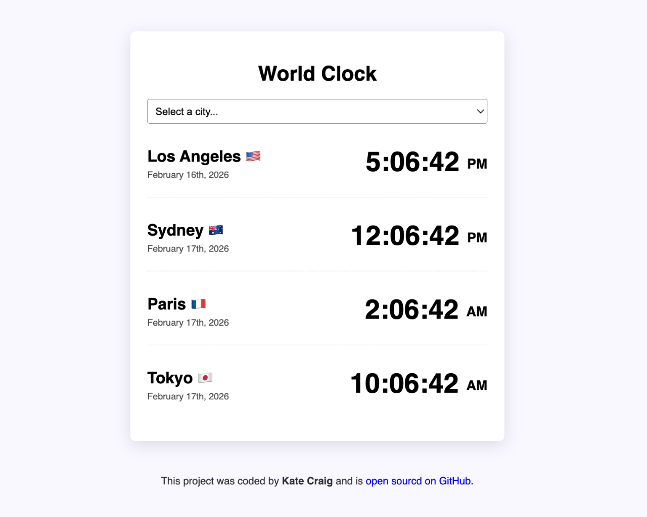 World Clock project